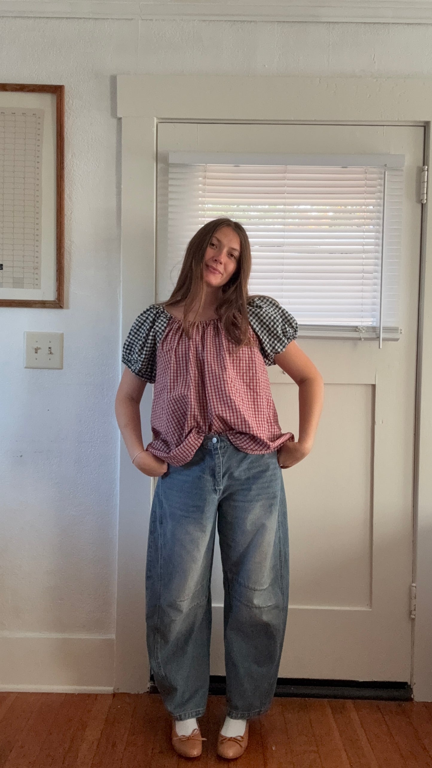 Gingham (chinoiserie)blouse