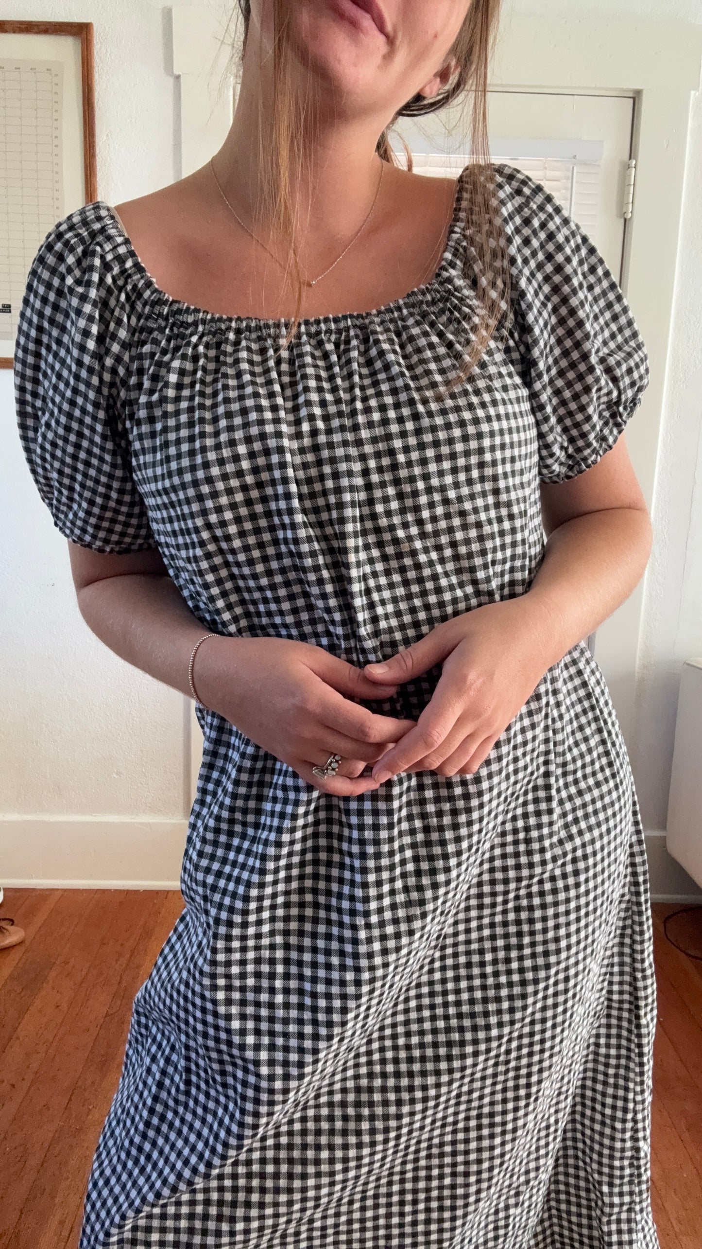 B/W gingham dress