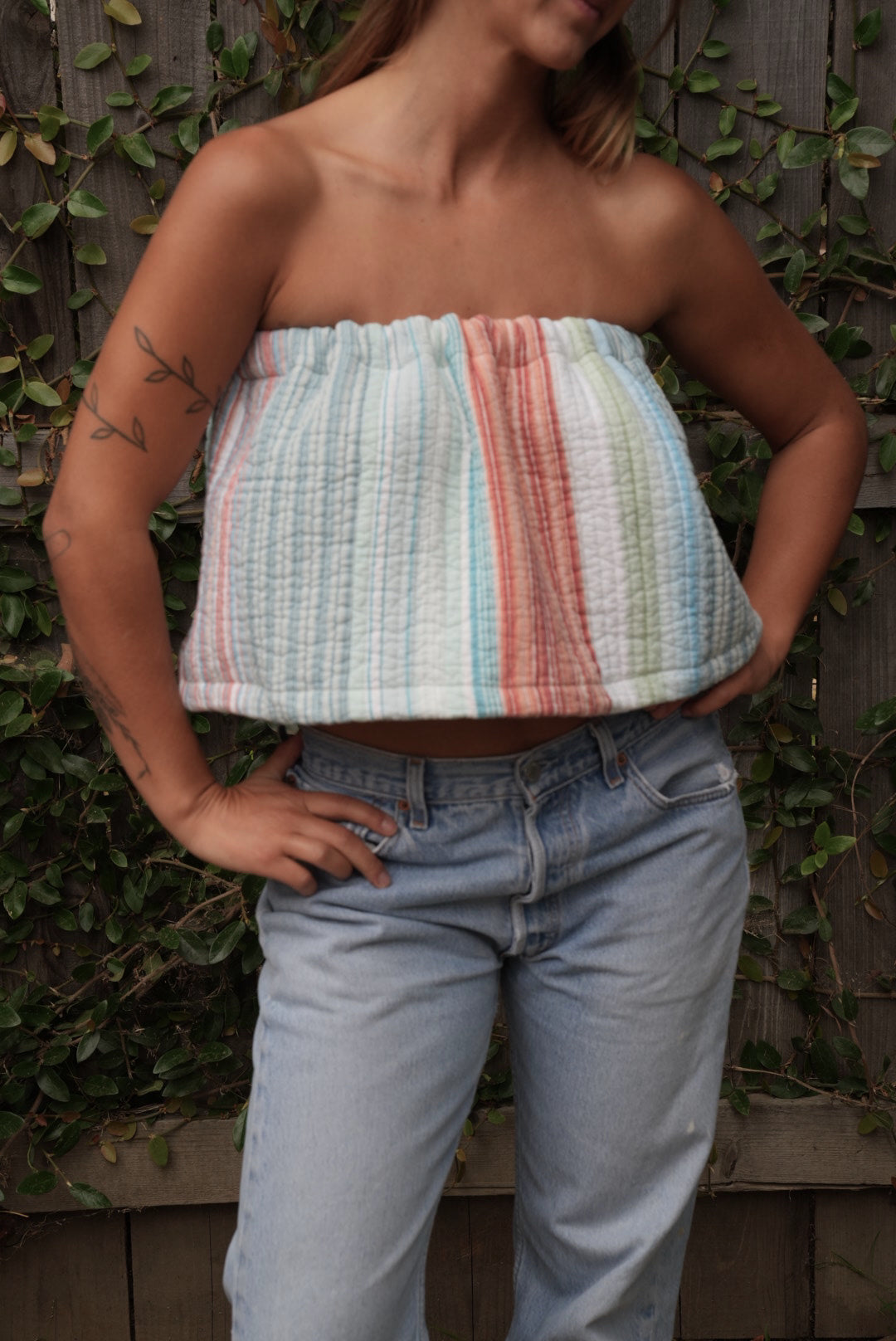 Quilted crop top (sunset)