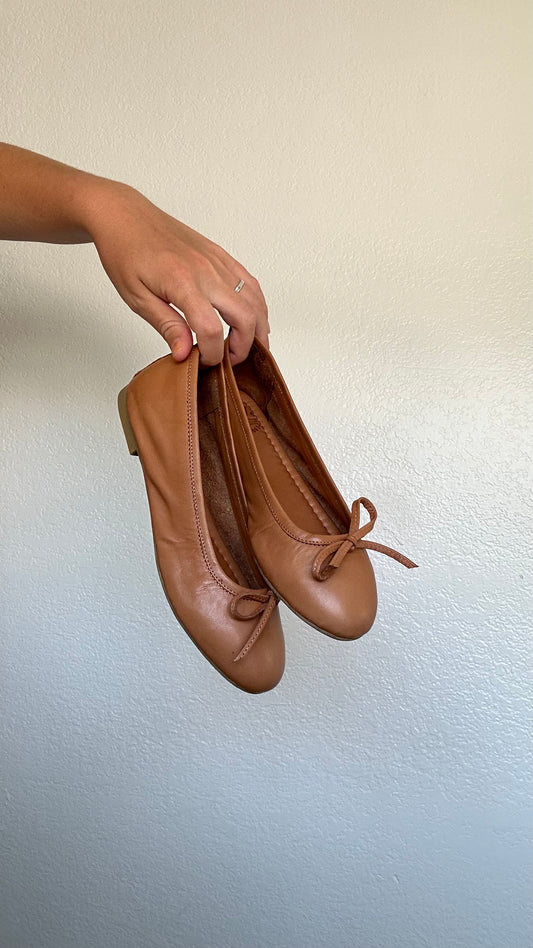 JANET LEATHER BALLET FLATS