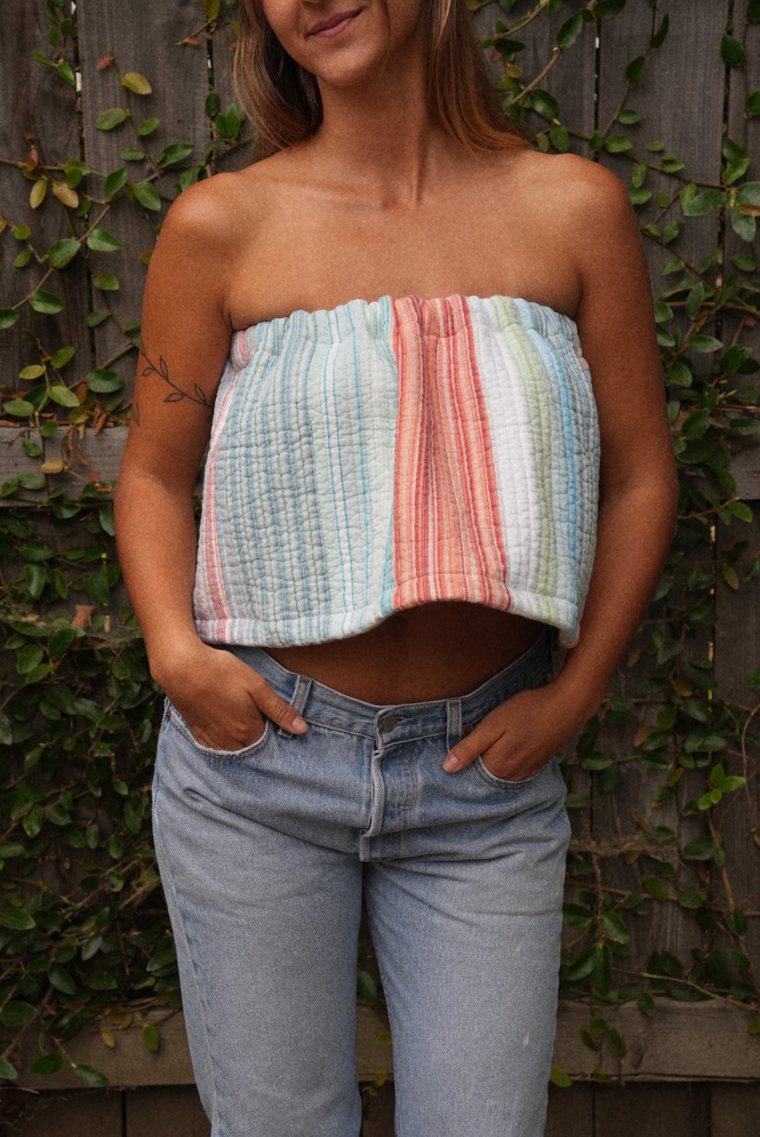 Quilted crop top (sunset)