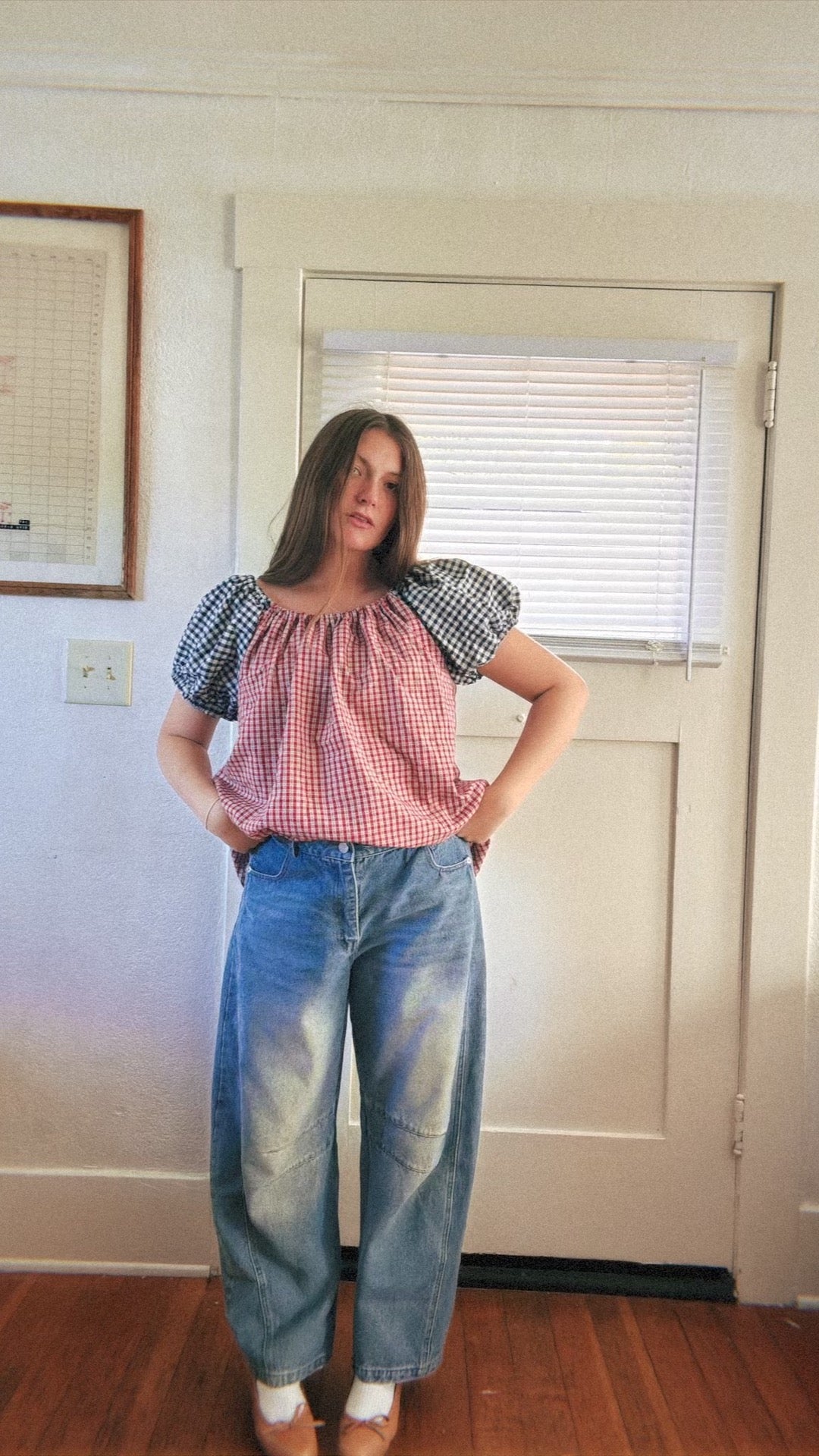 Gingham (chinoiserie)blouse