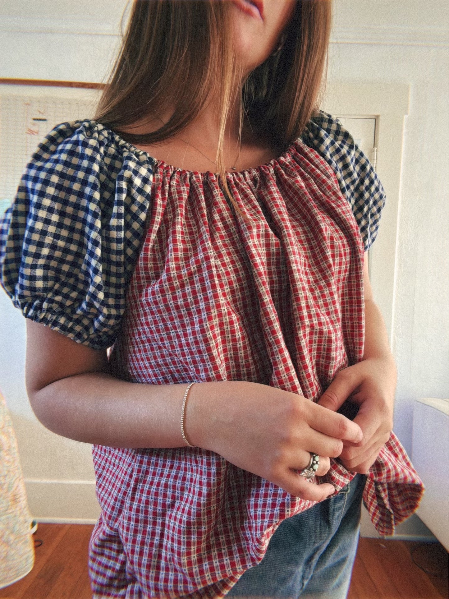 Gingham (chinoiserie)blouse