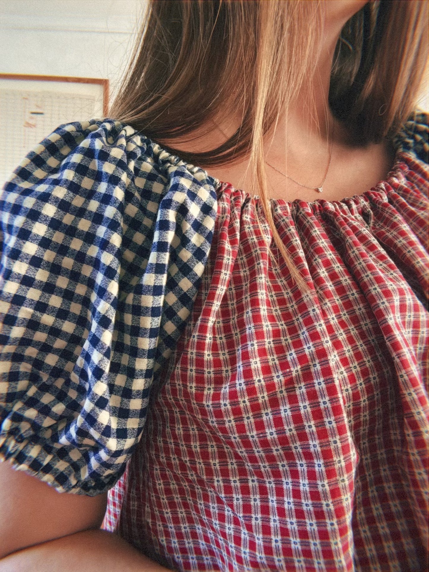 Gingham (chinoiserie)blouse