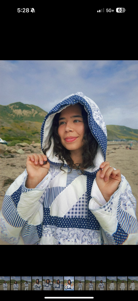 Andee hoodee (blue and white)