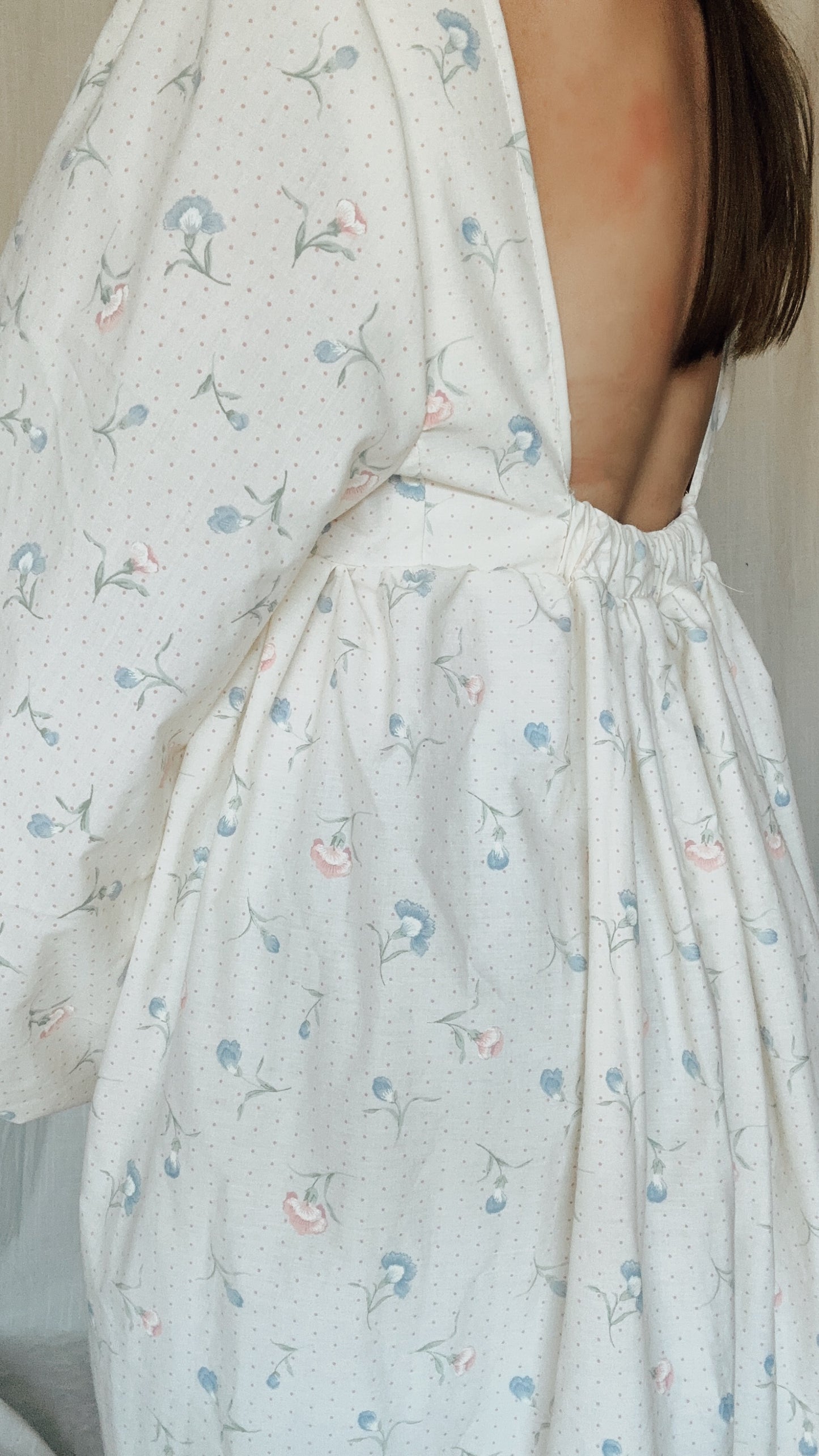 Latona dress (cream + flowers)